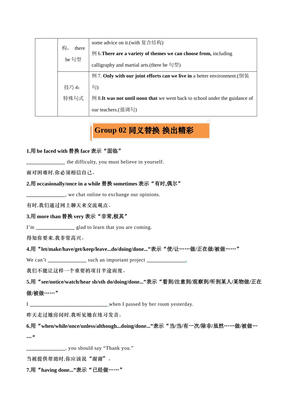 专题48 高考英语书面表达同义替换+一句多译（讲案）学生版.docx_第2页