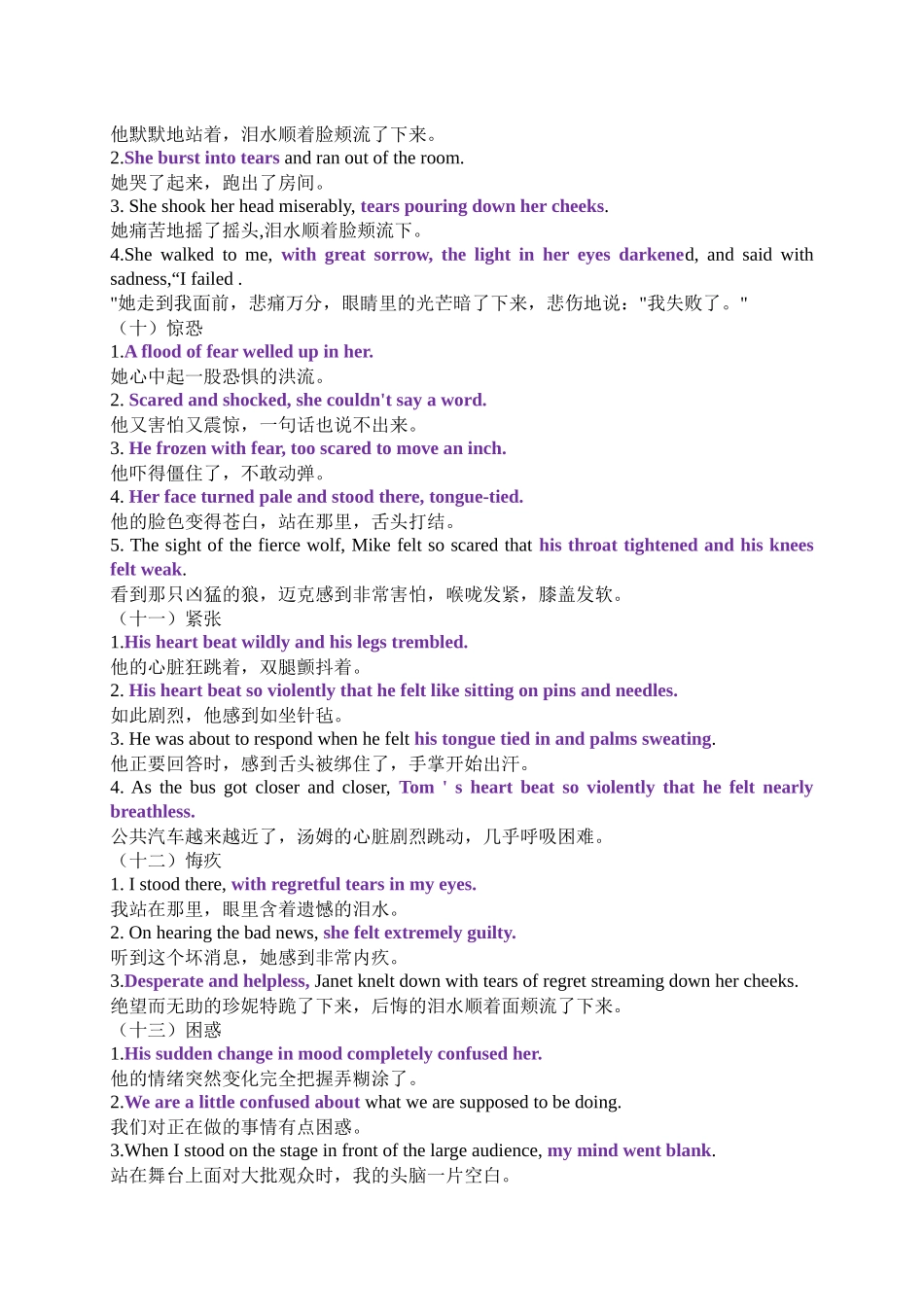 专题49 读后续写情感心理描写20类80句应用文好句背诵模板-2024年高考英语一轮复习知识清单(全国通用)教师版.docx_第3页