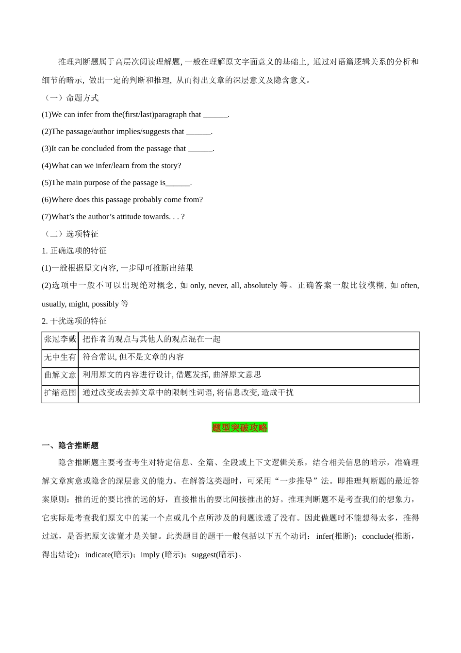 02 阅读理解推理判断题-2024年高考英语一轮复习语篇理解技能梳理+名校模拟试题精练(通用版).docx_第2页