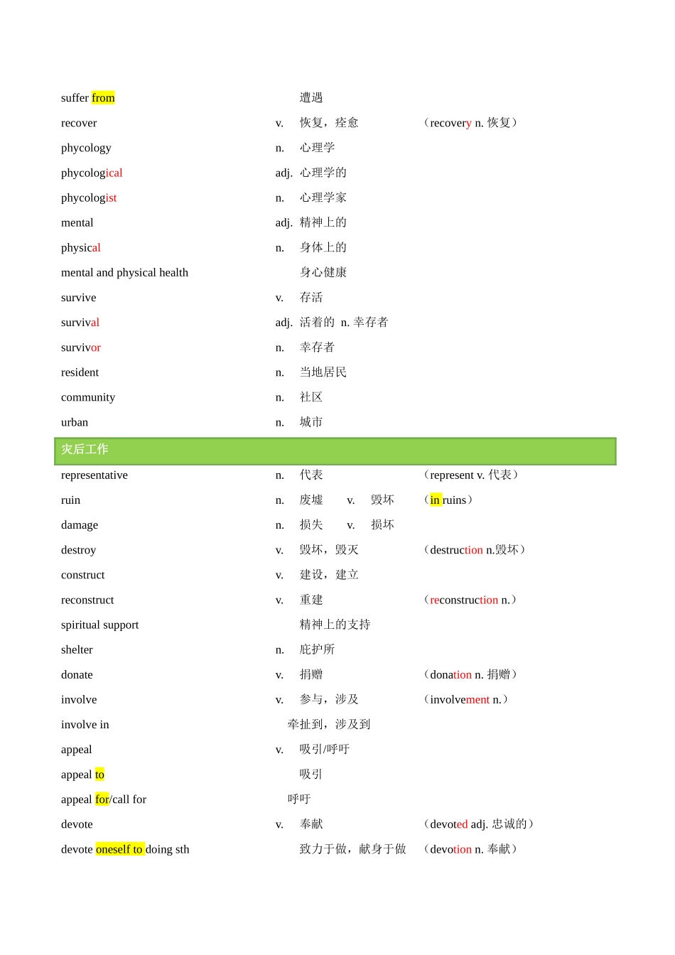 02 自然灾害类词汇-2024年高考英语快速提⾼阅读能⼒之⾼频主题词块速记.docx_第3页
