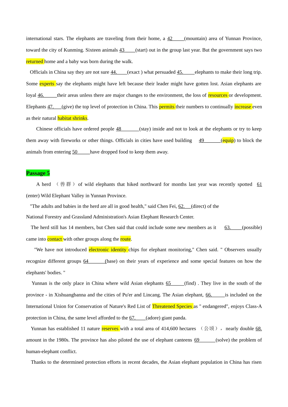 02【生态环保、自然灾害类】语法填空5篇（原卷版）-高考英语快速提⾼阅读能⼒之⾼频主题词块速记.docx_第3页