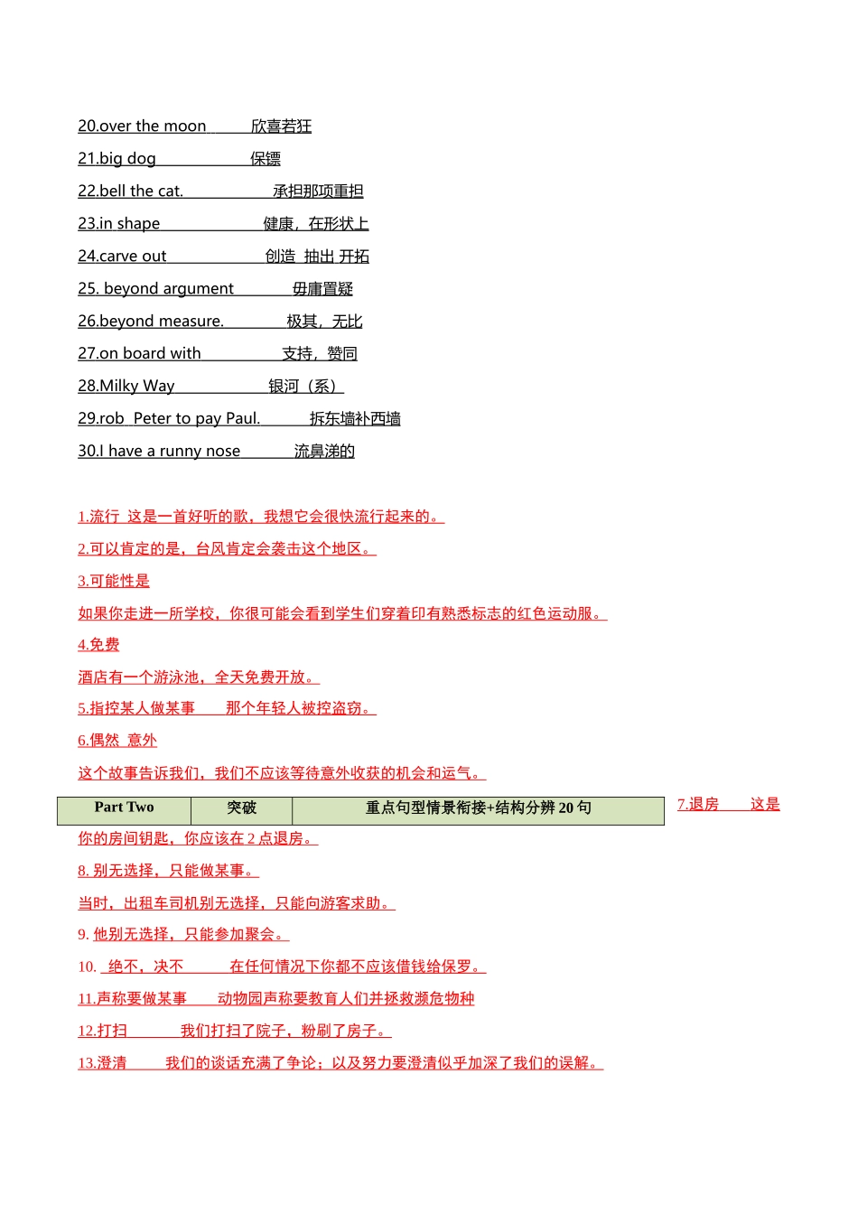 03高频短语切换记忆背涌30+汉泽英30+重要词汇情景20句熟练分辨+高考技巧四题型（解析）.docx_第2页