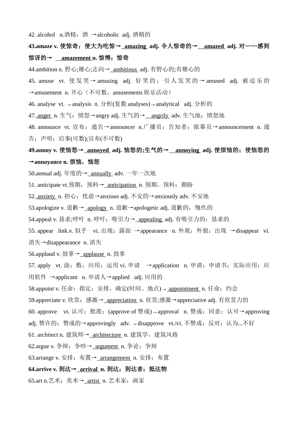 高考英语二轮复习高频课标词汇词性转换1(记忆版).docx_第3页