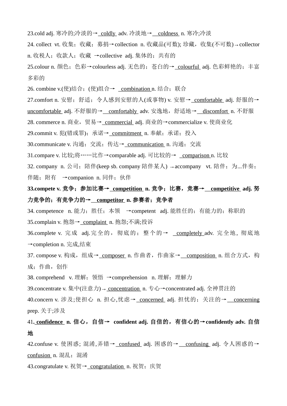 高考英语二轮复习高频课标词汇词性转换3(记忆版).docx_第2页