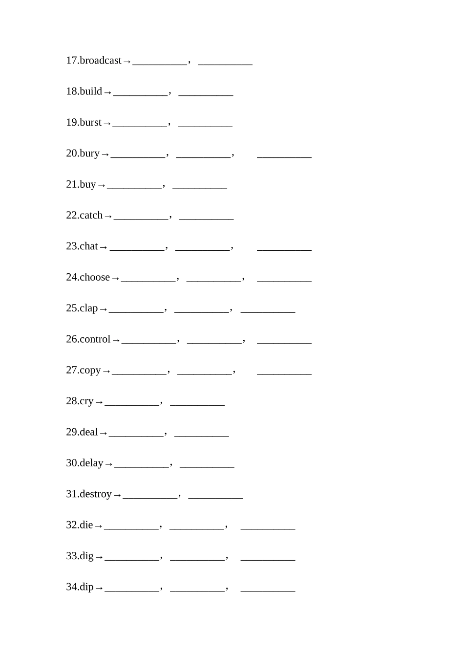 高考英语高频易错不规则动词(检测版).docx_第2页