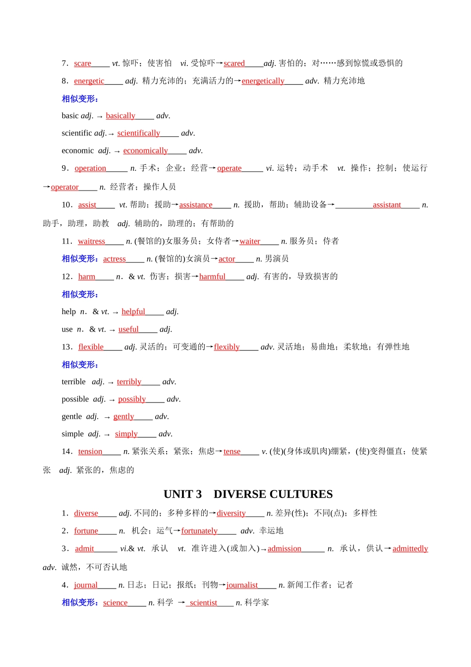 高考英语轮复习基础过关之词性变化归纳与专练（新人教版必修第三册）（解析版）.docx_第2页