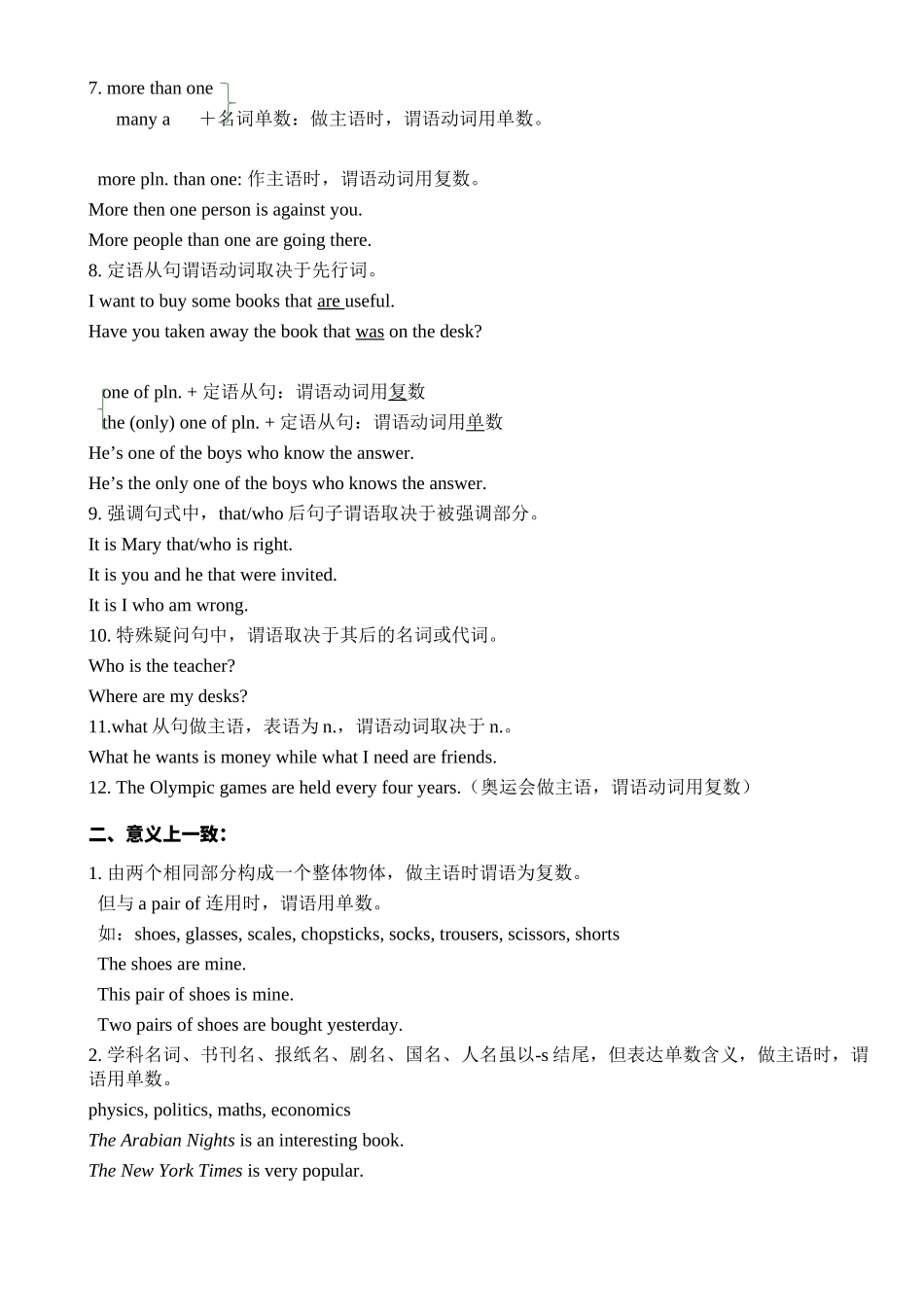 高中英语语法知识点总结-主谓一致 清单.docx_第3页