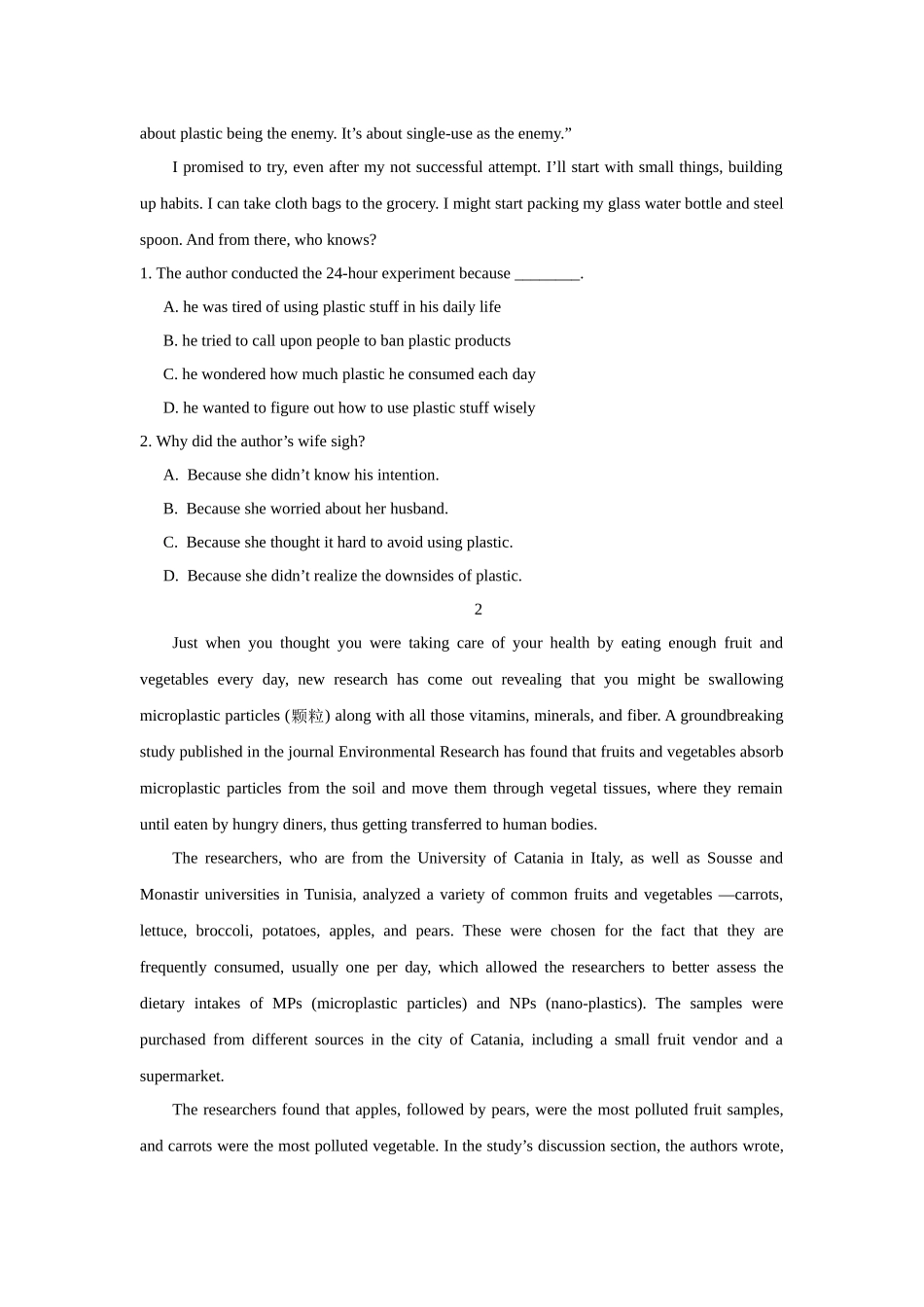 话题拓展09.减少塑料污染(原卷版).docx_第2页