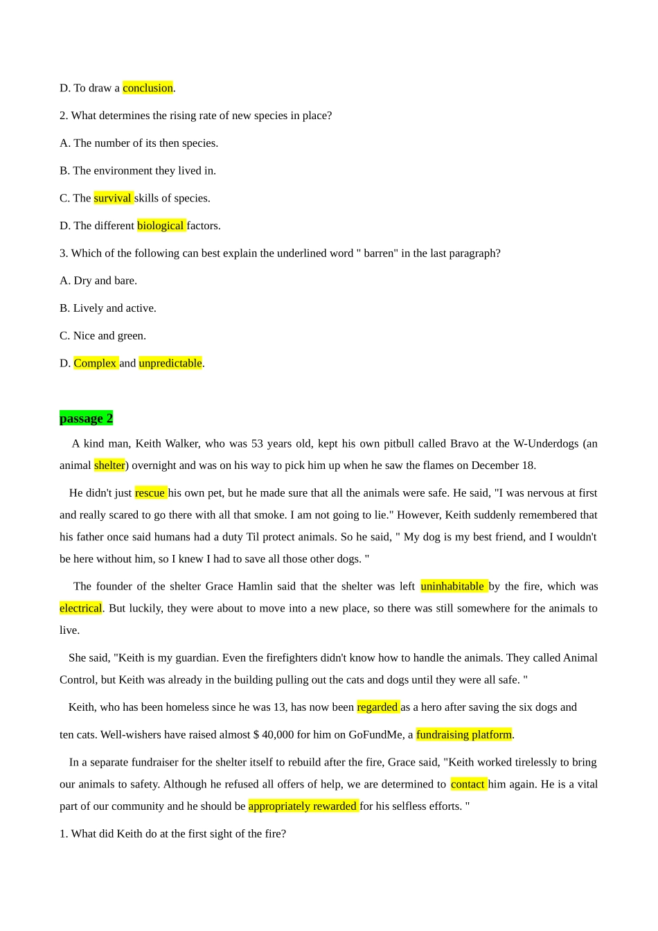 04【生态环保、自然灾害类】阅读理解9篇+语法填空3篇(原卷版)-高考英语快速提⾼阅读能⼒之⾼频主题词块速记.docx_第2页