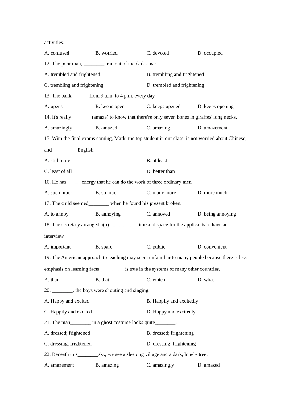 04形容词与副词(精练)-2024年高考英语一轮复习语法能力突破必备(PPT+复习卡+精练题)(通用版).docx_第2页