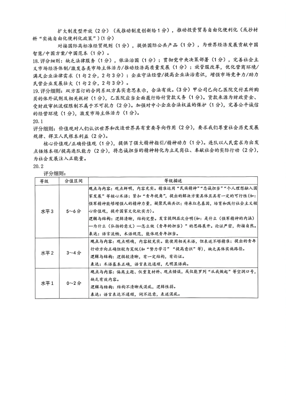 2026绵阳二诊政治B卷答案.pdf_第2页
