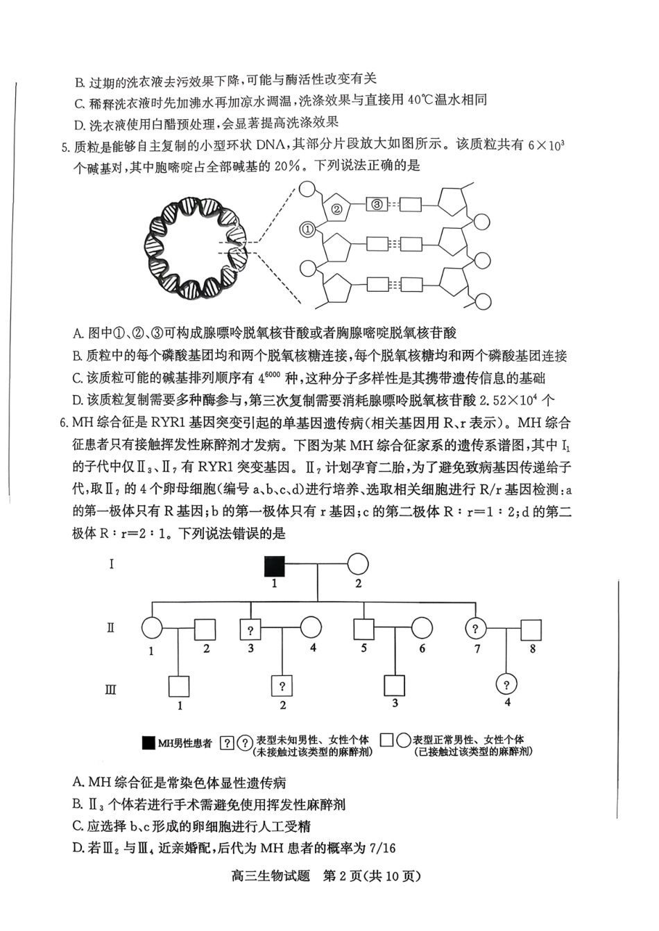 滨州市2026届高三上学期期末考试生物.pdf_第2页
