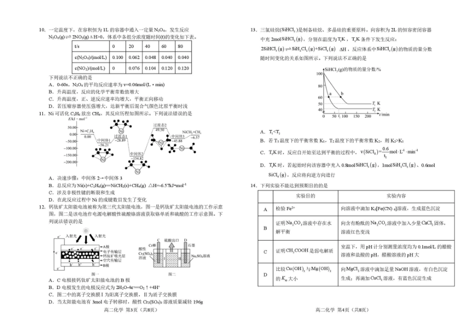 高二上学期期末化学2_8_高二化学试题_题签_JIS.pdf_第2页