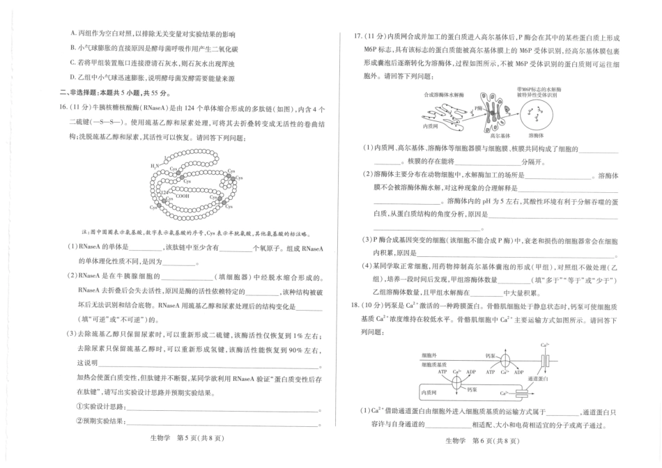 生物【海南卷】海南T-Y大联考2025-2026学年高一上学期1月期末联考(1.19-1.21).pdf_第3页