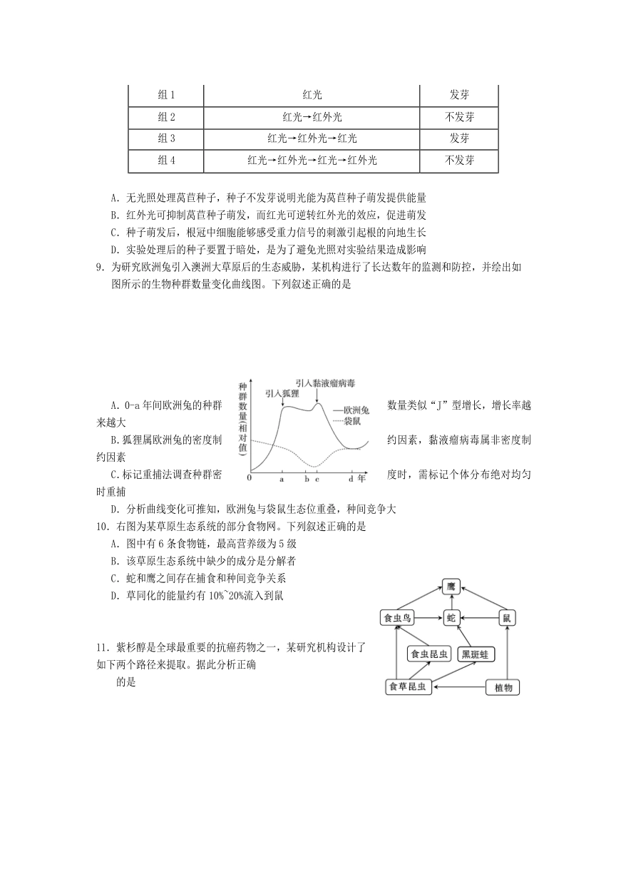 遂宁市高中2026届高三一诊考试生物.pdf_第3页