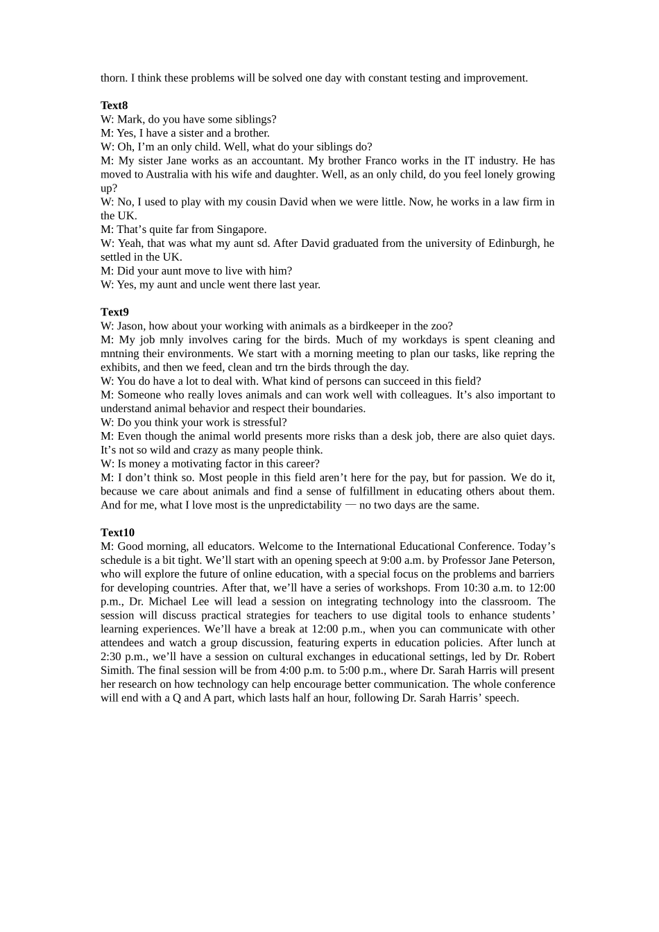 遂宁市高中2026届高三一诊考试英语听力材料.doc_第2页