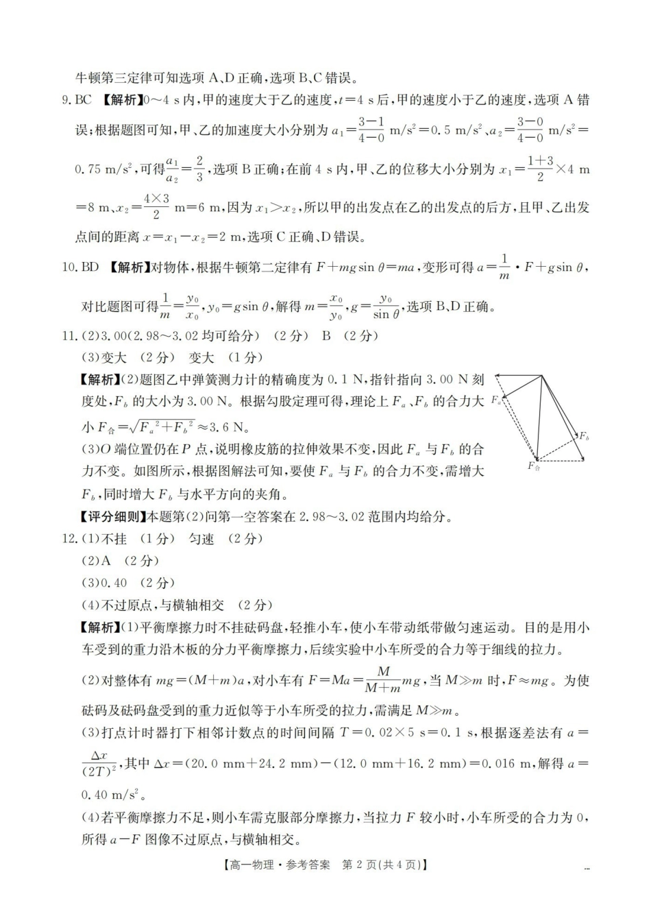 物理(26-201A)答案湖南金太阳2025-2026学年高一上学期12月联考（26-201A）（12.26-12.27）.pdf_第2页