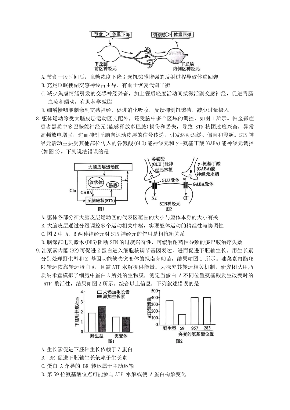 雅礼中学2026届高三月考试卷（五）生物试题（26雅礼五）.pdf_第3页