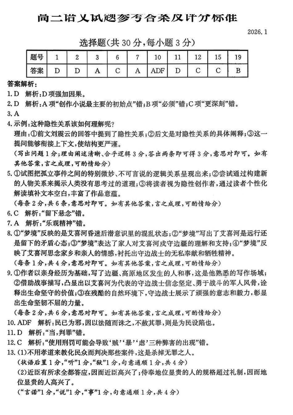 语文山东滨州市2025-2026学年度第一学期滨州高三年级期末教学质量检测(1.19-1.21)..pdf_第1页
