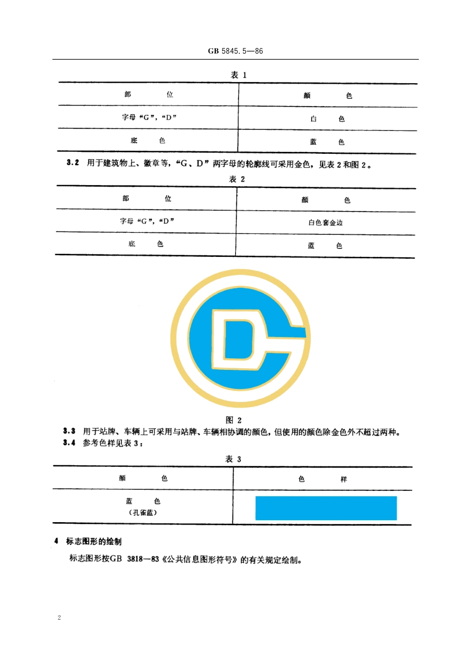 GB/T 5845.5-1986 城市公共交通标志 地下铁道标志.pdf_第3页