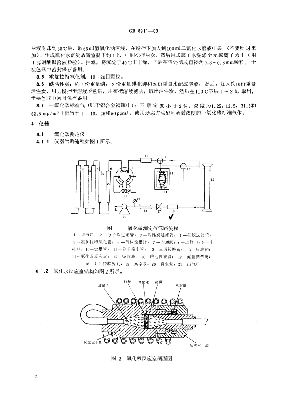 GB/T 8911-1988 居住区大气中一氧化碳卫生标准检验方法 汞置换法.pdf_第3页