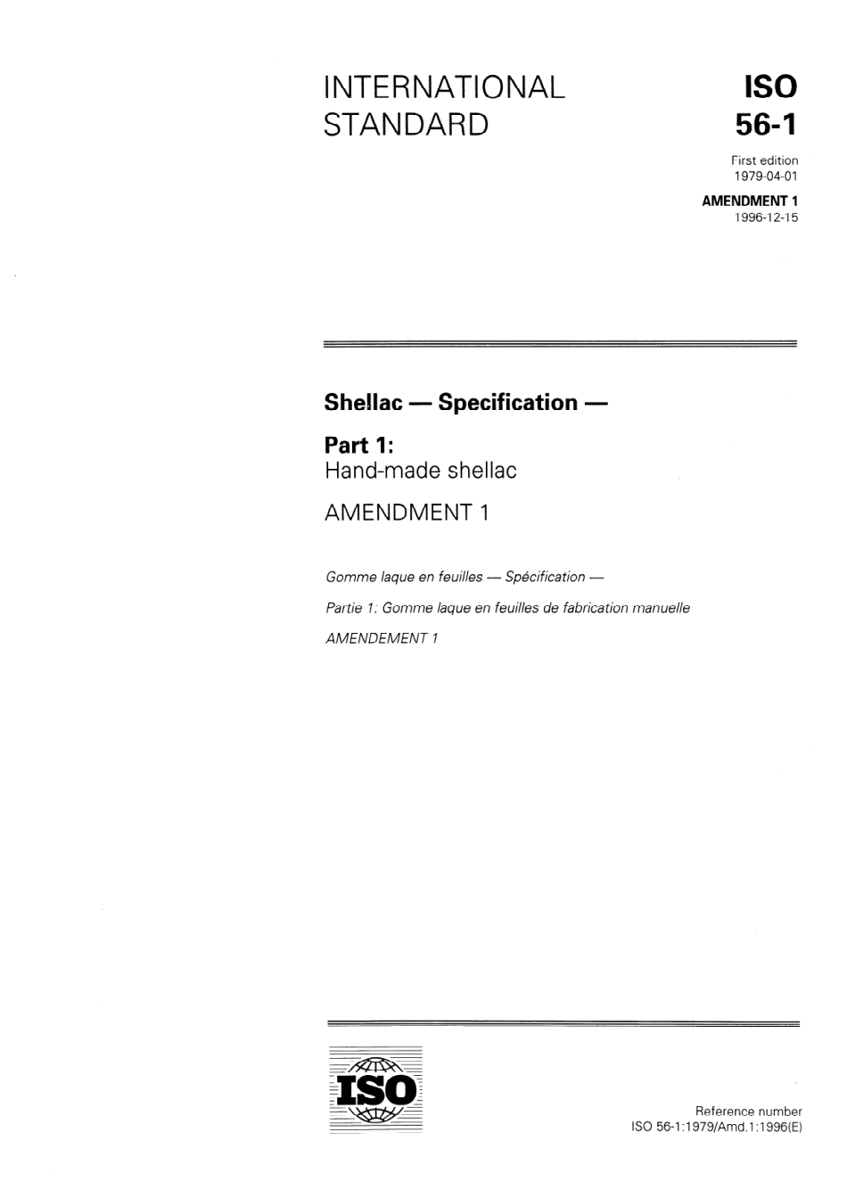 ISO 00056-1-1979 amd1-1996 scan.pdf_第1页