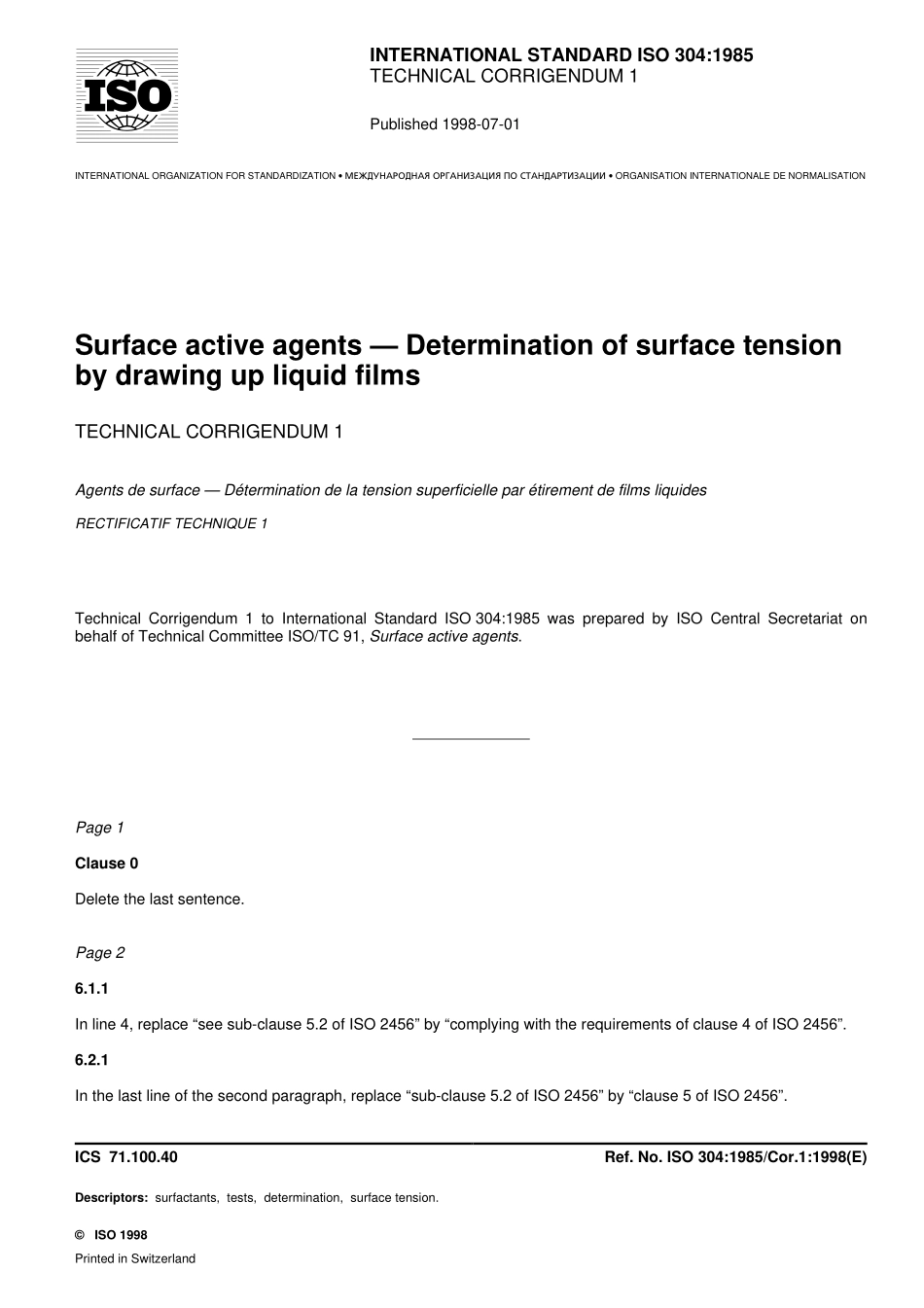 ISO 00304-1985 cor1-1998.pdf_第1页