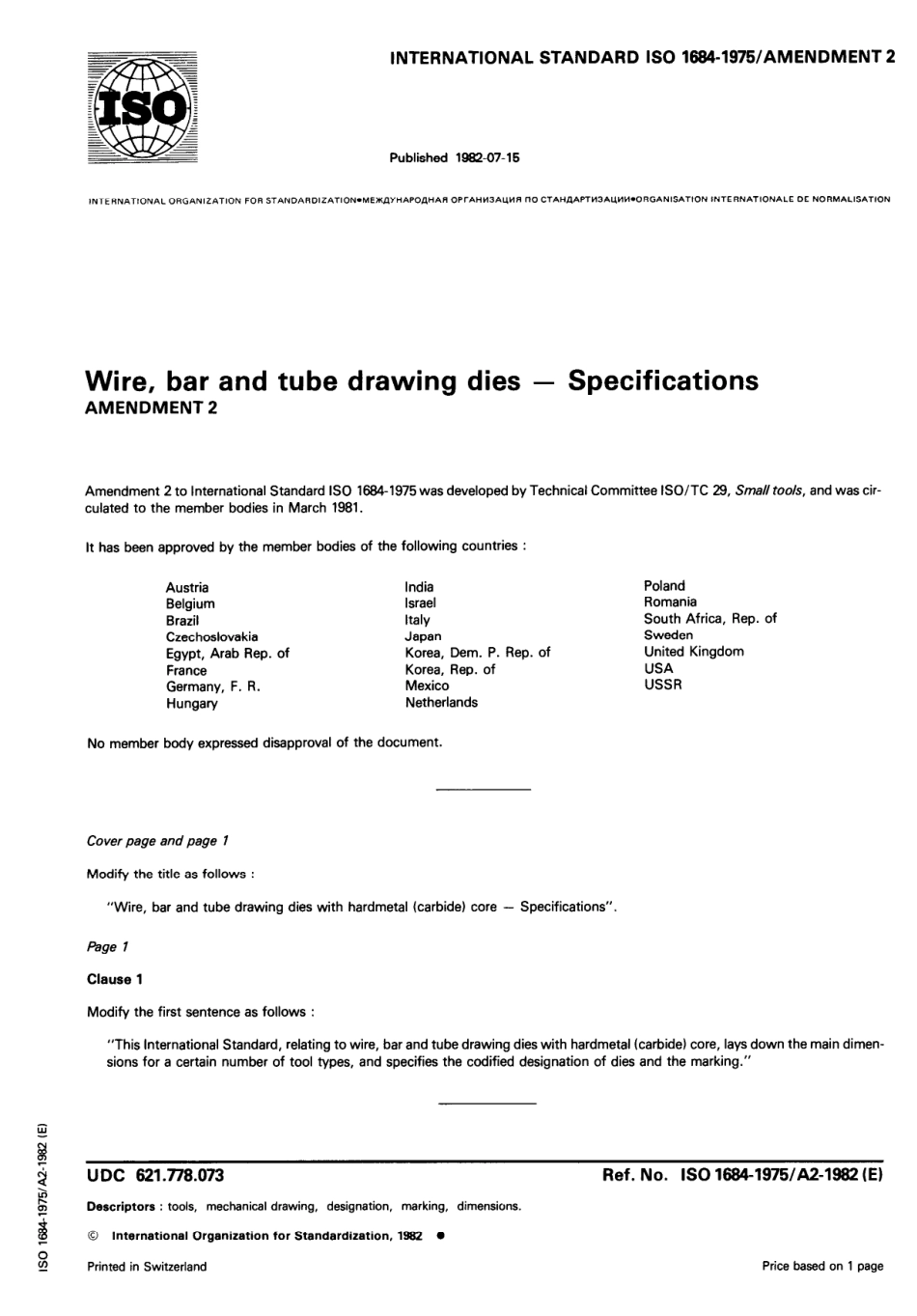 ISO 01684-1975 amd2-1982 scan.pdf_第1页