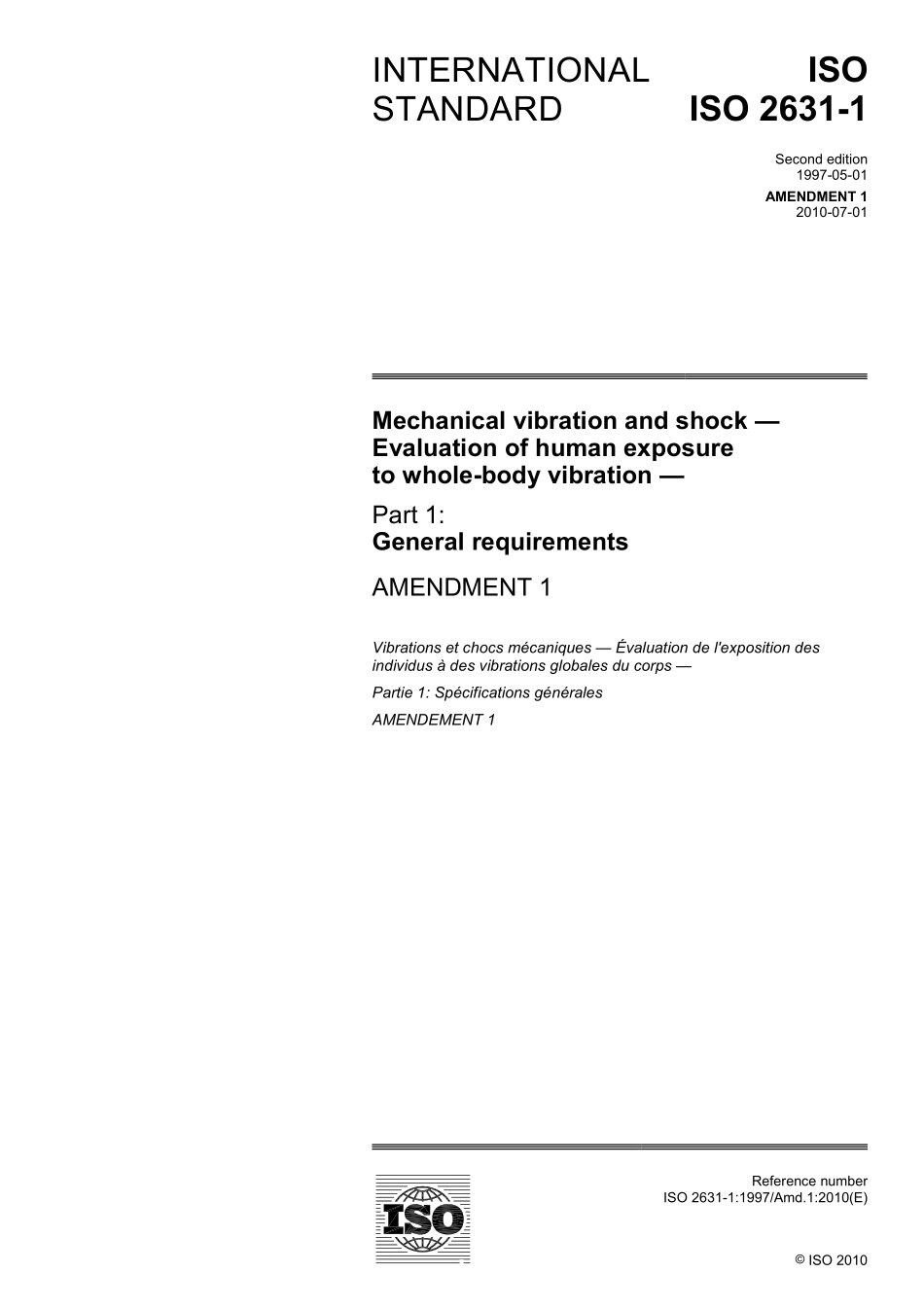 ISO 02631-1-1997 amd1-2010.pdf_第1页