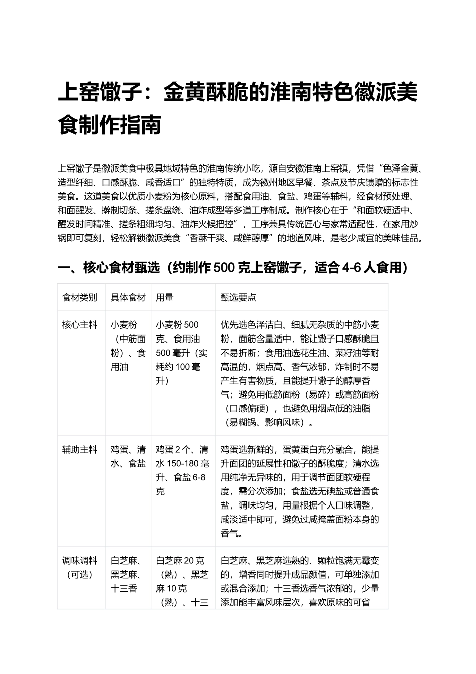 上窑馓子：金黄酥脆的淮南特色徽派美食制作指南.docx_第1页