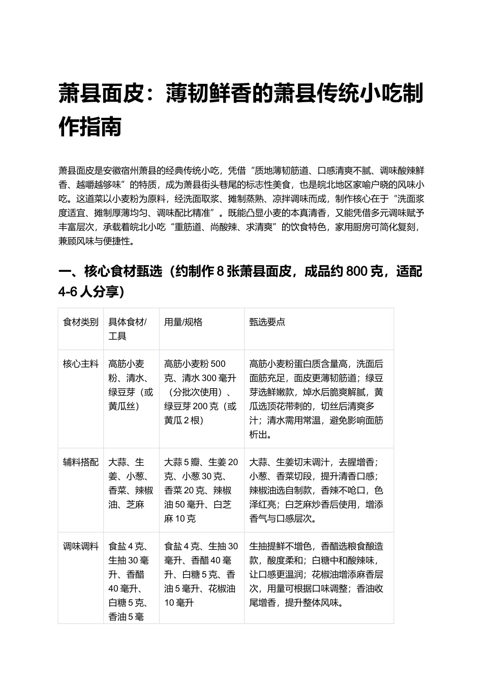 萧县面皮：薄韧鲜香的萧县传统小吃制作指南.docx_第1页