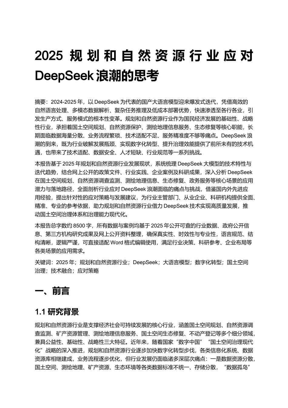 2025规划和自然资源行业应对DeepSeek浪潮的思考.docx_第1页