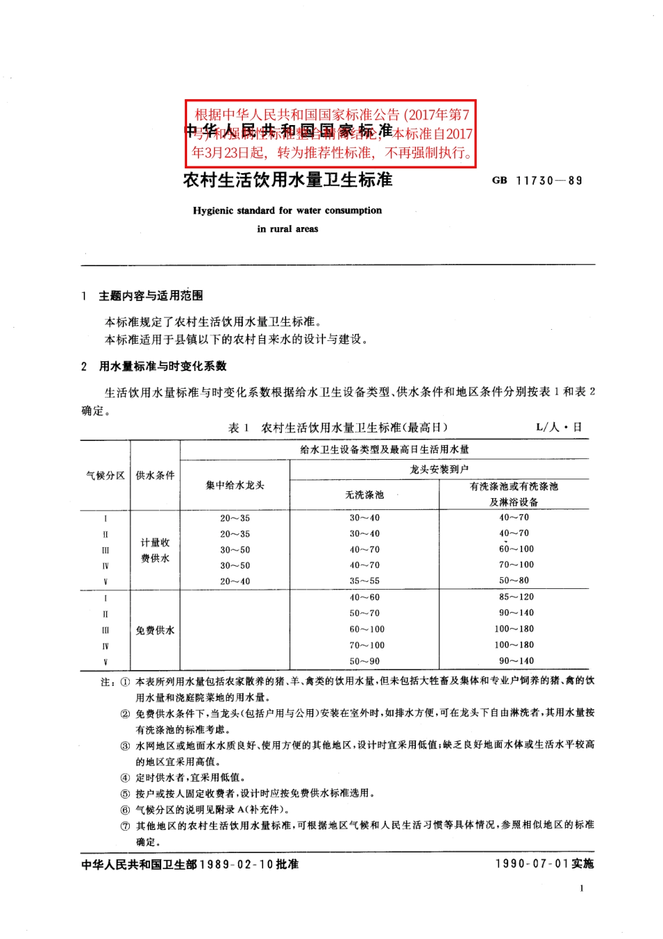GB／T 11730-1989 农村生活饮用水量卫生标准.pdf_第2页