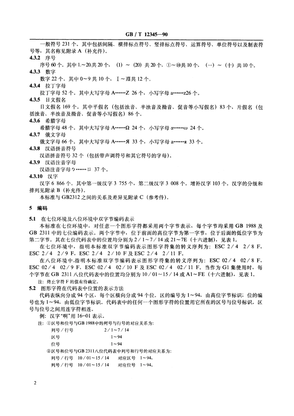 GB/T 12345-1990 信息交换用汉字编码字符集 辅助集.pdf_第3页