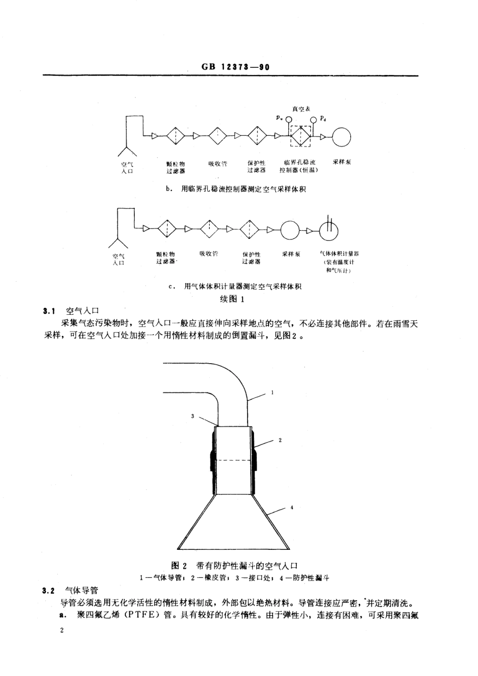 GB/T 12373-1990 居住区大气中气态污染物液体吸收法的标准采样装置.pdf_第3页