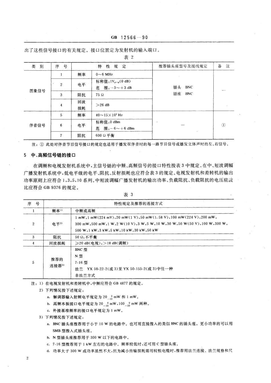 GB/T 12566-1990 声音和电视广播发射设备信号链接口.pdf_第3页