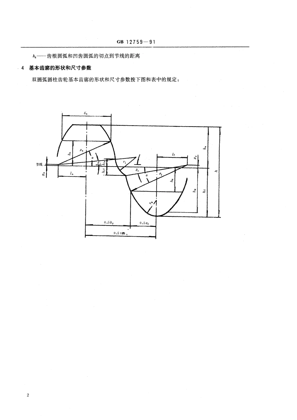 GB／T 12759-1991 双圆弧圆柱齿轮基本齿廓.pdf_第3页