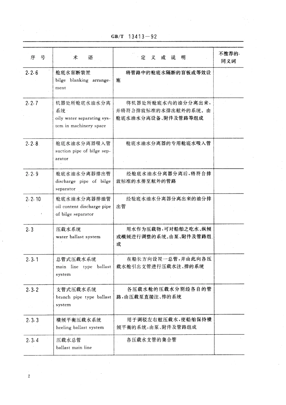 GB/T 13413-1992 船舶通用术语 船舶系统.pdf_第3页