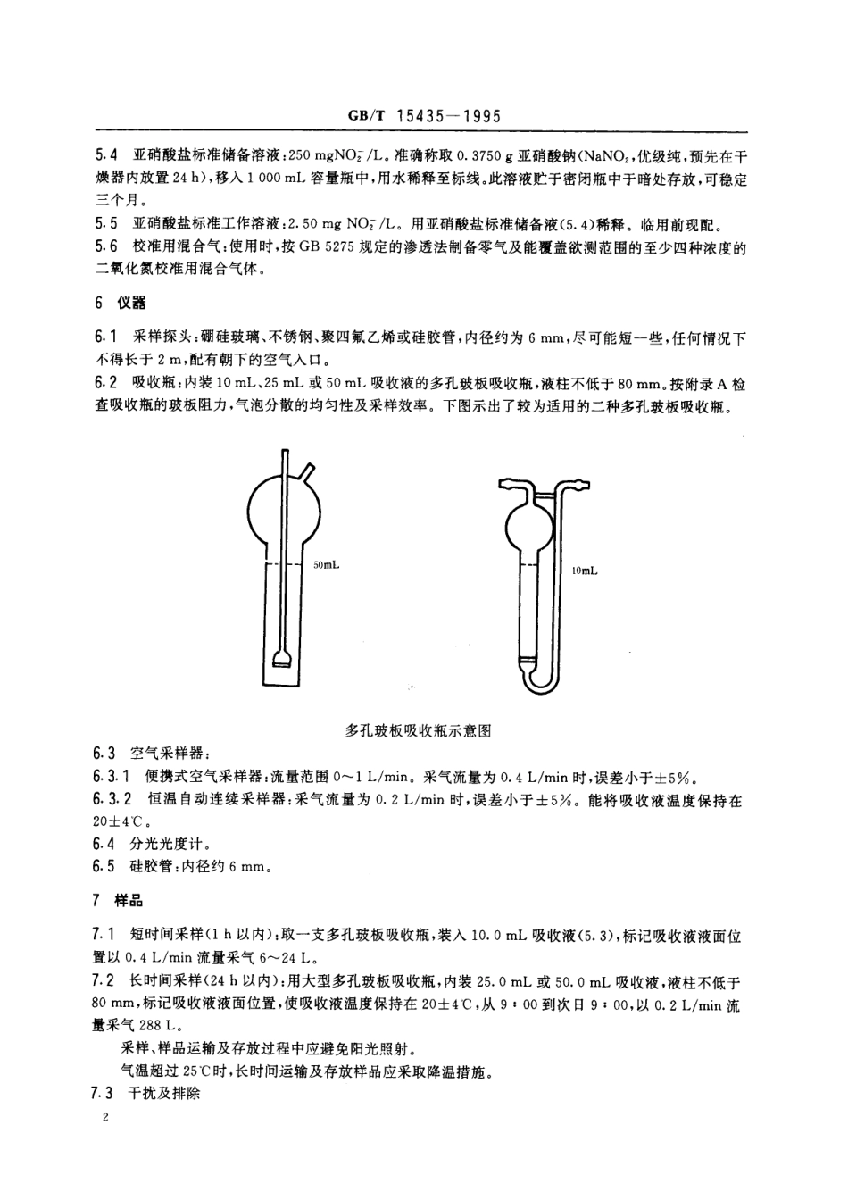 GB／T 15435-1995 环境空气 二氧化氮的测定 Saltzman法.pdf_第3页
