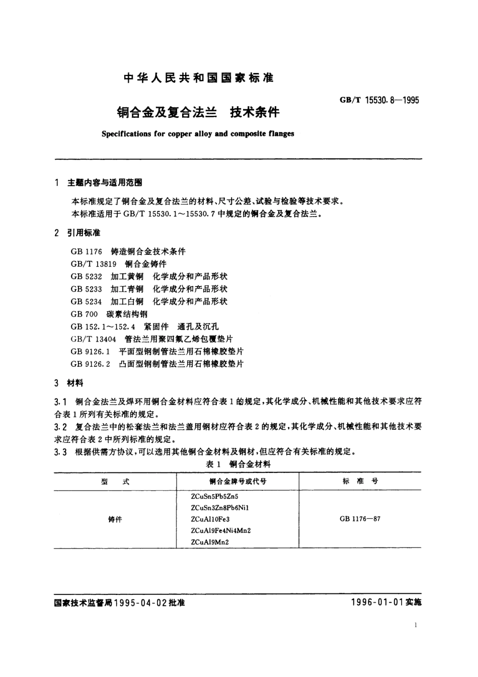 GB/T 15530.8-1995 铜合金及复合法兰 技术条件.pdf_第2页