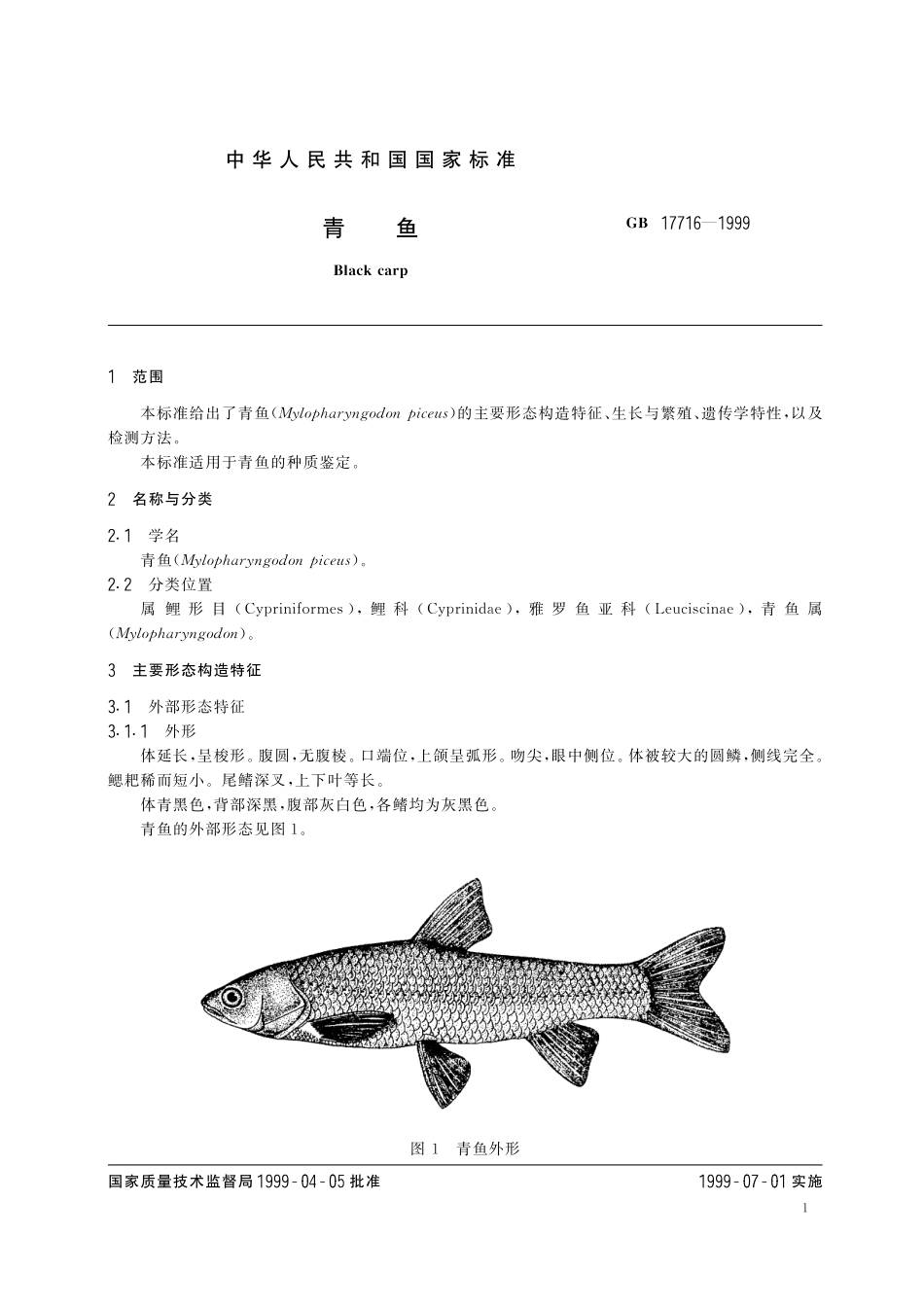 GB／T 17716-1999 青鱼.pdf_第3页