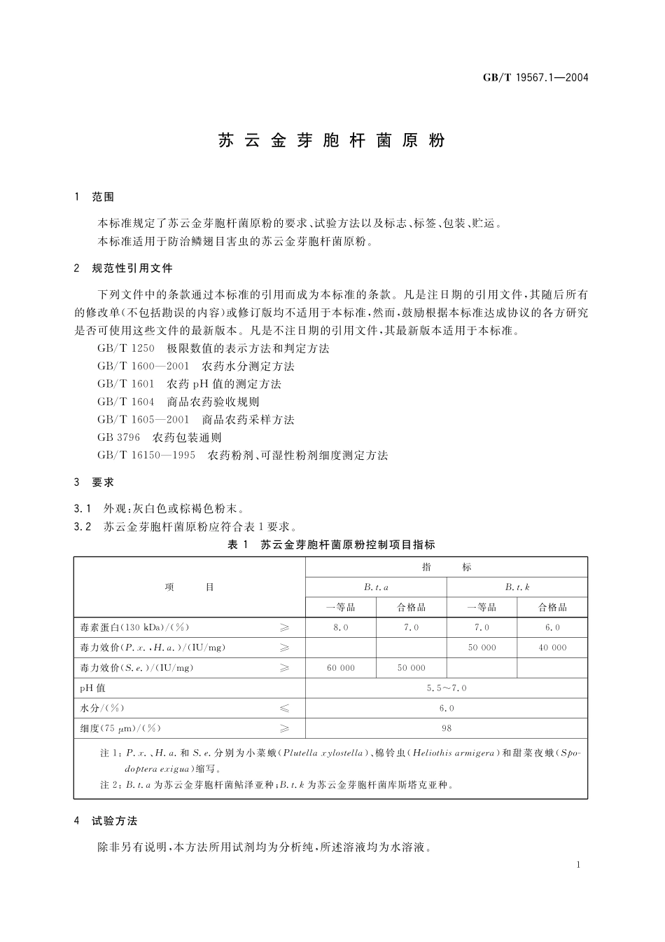 GB/T 19567.1-2004 苏云金芽胞杆菌原粉.pdf_第3页