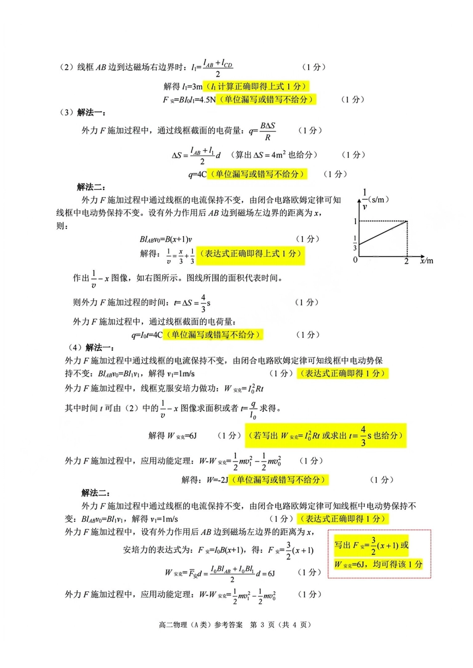 【A类】高二物理期末质量评价题库参考答案和评分细则.pdf_第3页