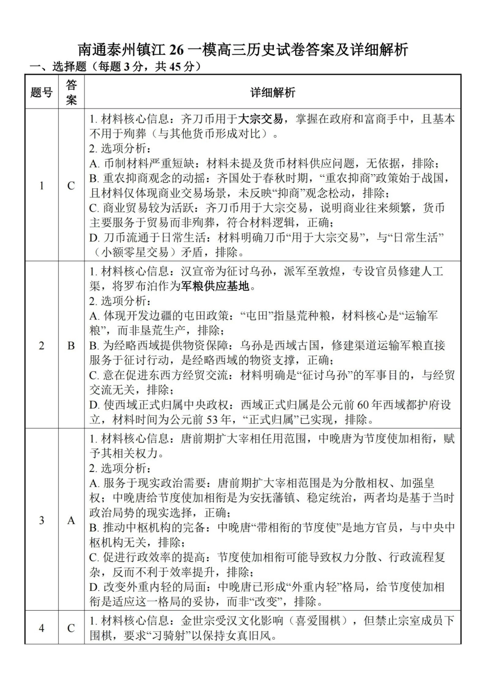 【历史解析】江苏南通市2026届高三年级上学期学业质量监测(南通一模)(1.28-1.30).pdf_第1页