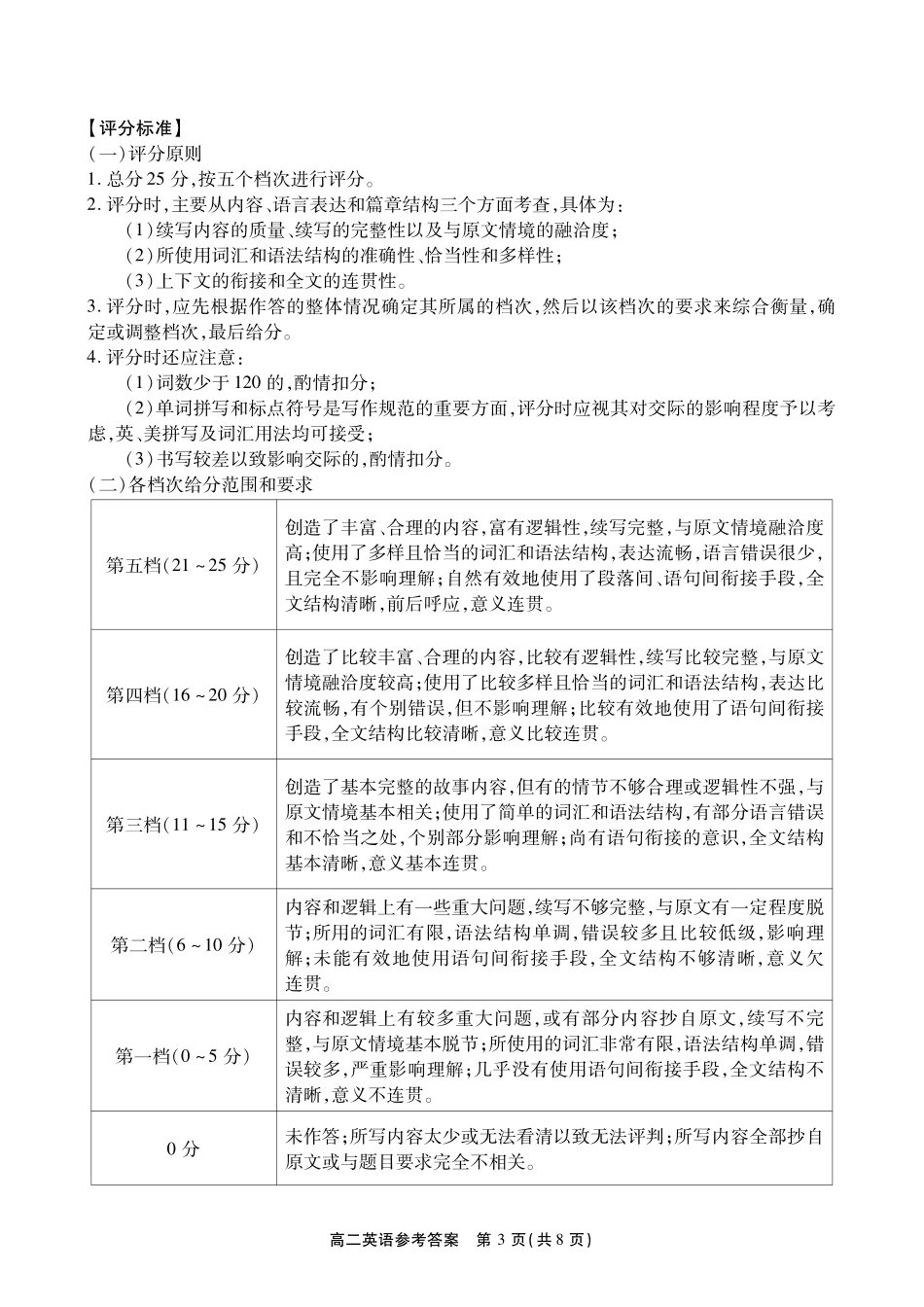 安徽鼎尖联考2025-2026学年高二上学期过程性学科素质评价英语答案.pdf_第3页