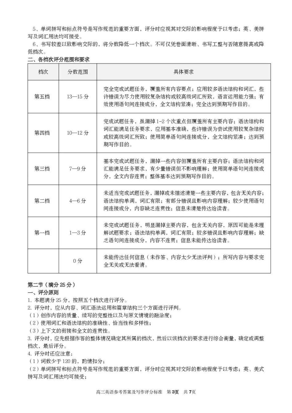 赤峰市高三年级120模拟考试英语答案.pdf_第3页