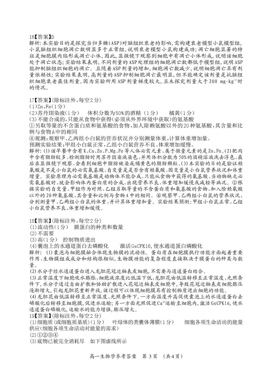 桂林市2025-2026学年度上学期期末质量检测高一年级生物学高一生物答案_Print.pdf_第3页