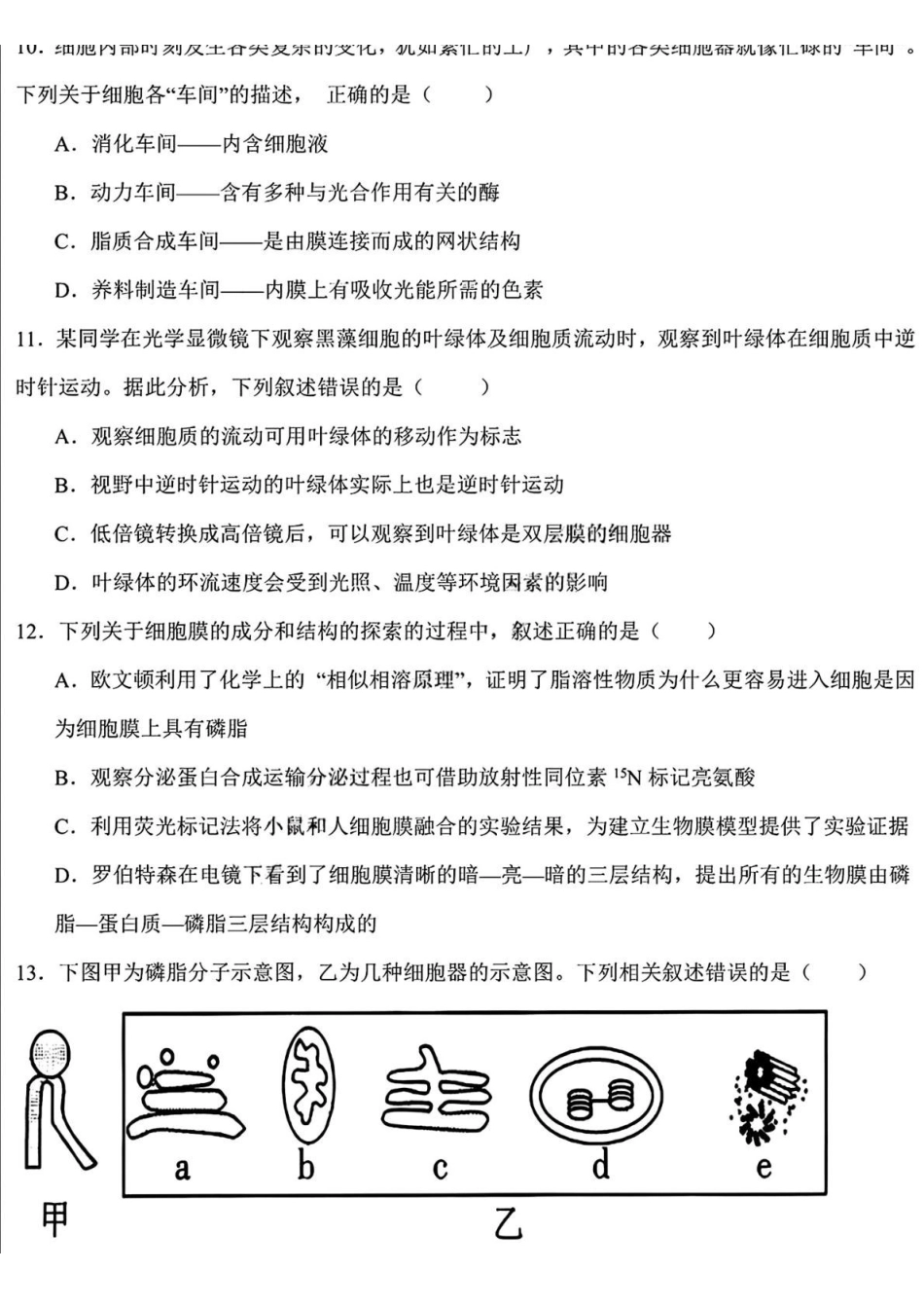 黑龙江哈尔滨德强高级中学2025-2026学年高一上学期期末考试生物试卷（含答案）.pdf_第3页