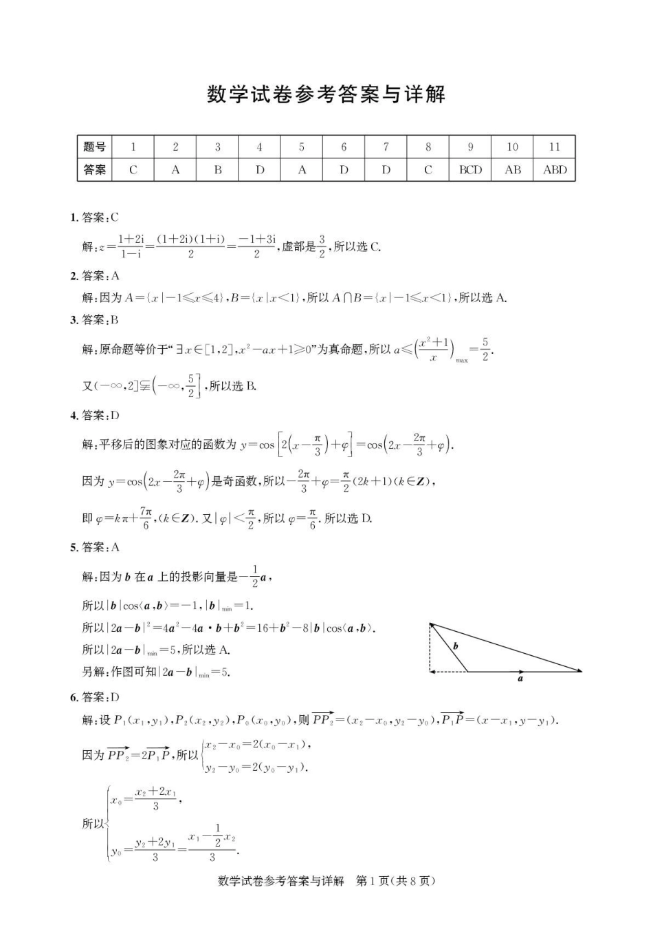湖北圆创2026届高三2月数学答案.pdf_第1页