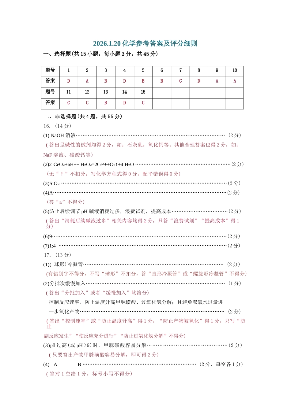 化学【赤峰市教体局】内蒙古赤峰市2026届高三年级120模拟考试（2.2-2.4）.docx_第1页